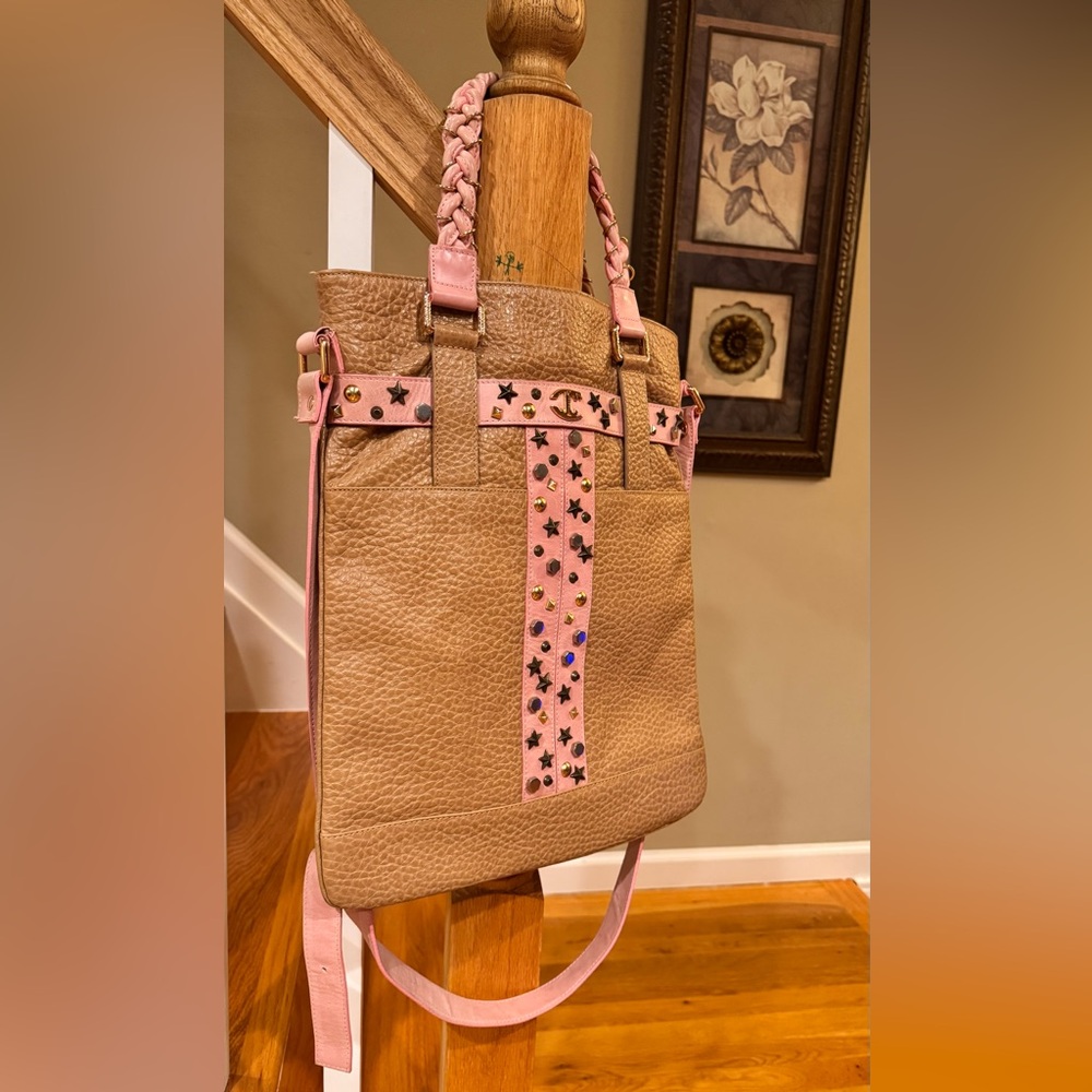 Just Cavalli Pink and Brown Crossbody Bag